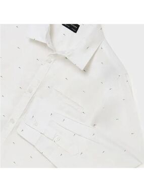 Size 12 Boys Mayoral Kids' White Patterned Button-Down Shirt